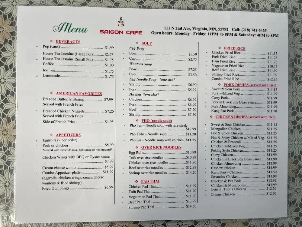 Saigon Cafe Menu image 2